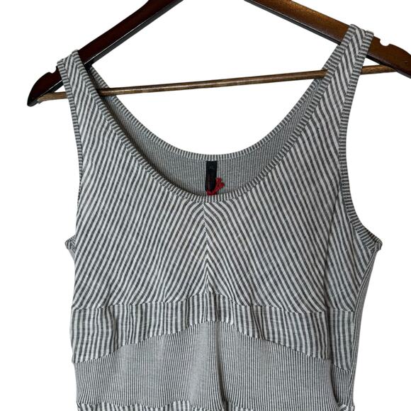 Inizio Italy Magic Linen Sleeveless Midi Dress Gray High Low Pockets size XL - Picture 2 of 7